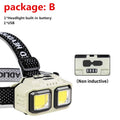 Powerful LED HeadlampTorch USB Rechargeable Flashlight Headlight Waterproof Head Light Camping Fishing Mining Light Lamp Torch Vue 025TD-B
