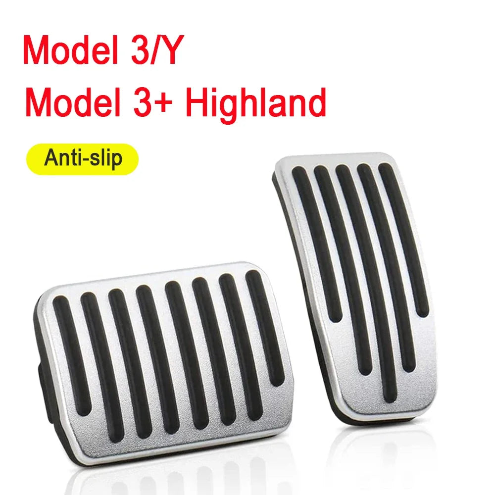 Aluminum Alloy Accelerator Gas Fuel Brake Rest Pads Mat For Tesla Model 3 Y Juniper 2025 2024 Foot Pedals Cover Car Accesories Vue Foot Pedals Cover
