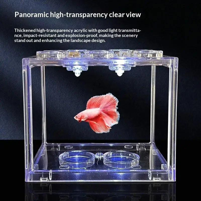 Fish Tank Mini Acrylic Aquarium Stackable Pet Box for Reptile Home Decor Suitable for Small Fish Shrimp Breeding Vue