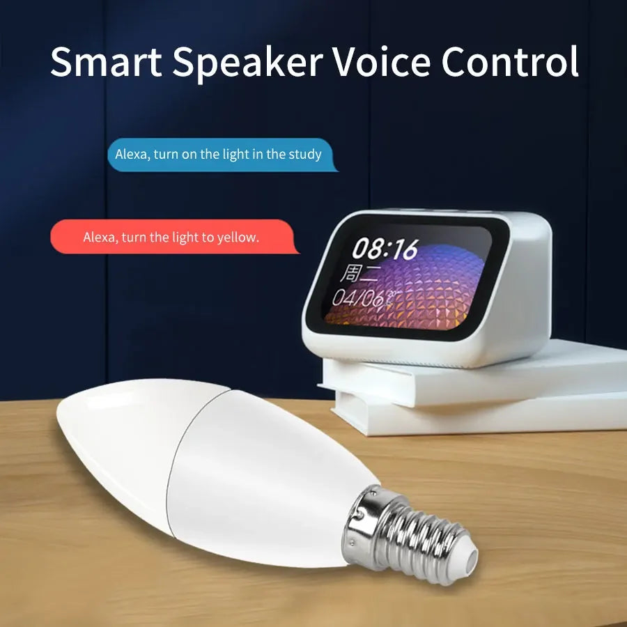 Tuya Wifi Led Bulb E14 220V Smart Life Candle Light with RF 2.4G Remote Group Control Alexa Google SmartThings Dimmable RGB Lamp Vue