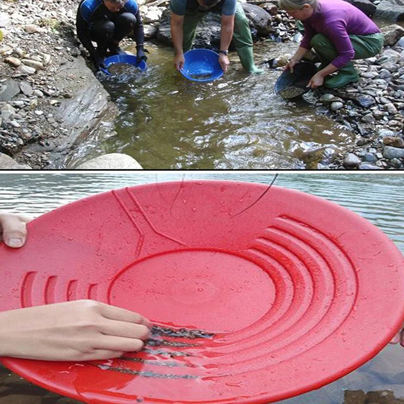 380mm Gold Panning Pan ABS Gold Sifting Classifier Washing Sieve Tray Accessory Green Gold Pan Gold Panning Tool Gold Classifier Vue