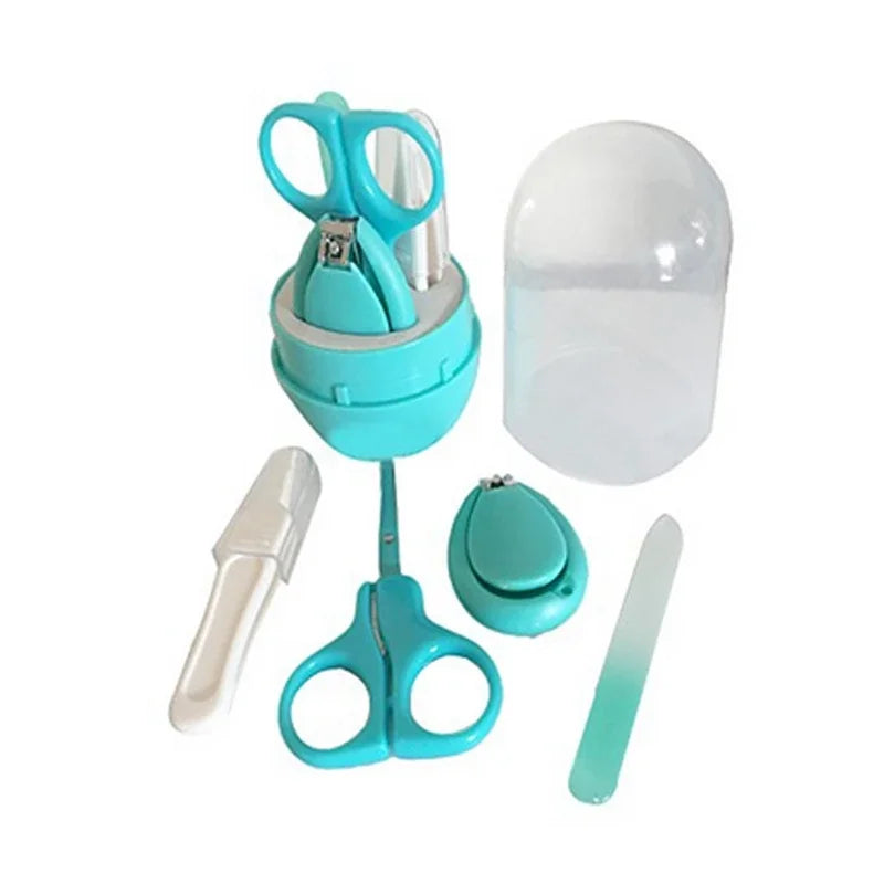 vvocci Baby Nail Care Tool Safe Portable Nail Clipper Trimmer Tweezer with Box Children Manicure Kit Newborn Baby Nail Scissor Vue B275 Green set