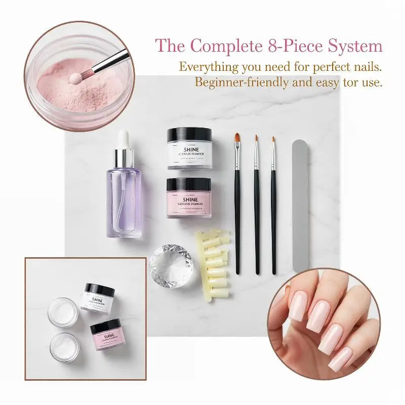 Acrylic Powder Nail System Clear Nude Pink Monomer Liquid Brush Nails