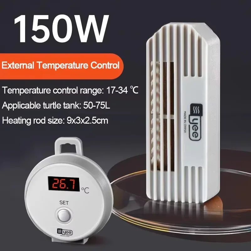 Aquarium Turtle Tank Heating Rod Automatic Constant Temperature Low Water Level Mini Digital Display Heating Fish Tank Heater Vue 150W
