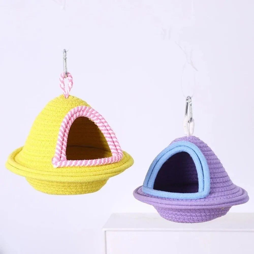 Warm Sleep Bird Cage Nest Handmade Weave Windproof Bird Hanging Bed Thickened Bite Resistant Pet Habitat Pet Parrot Vue