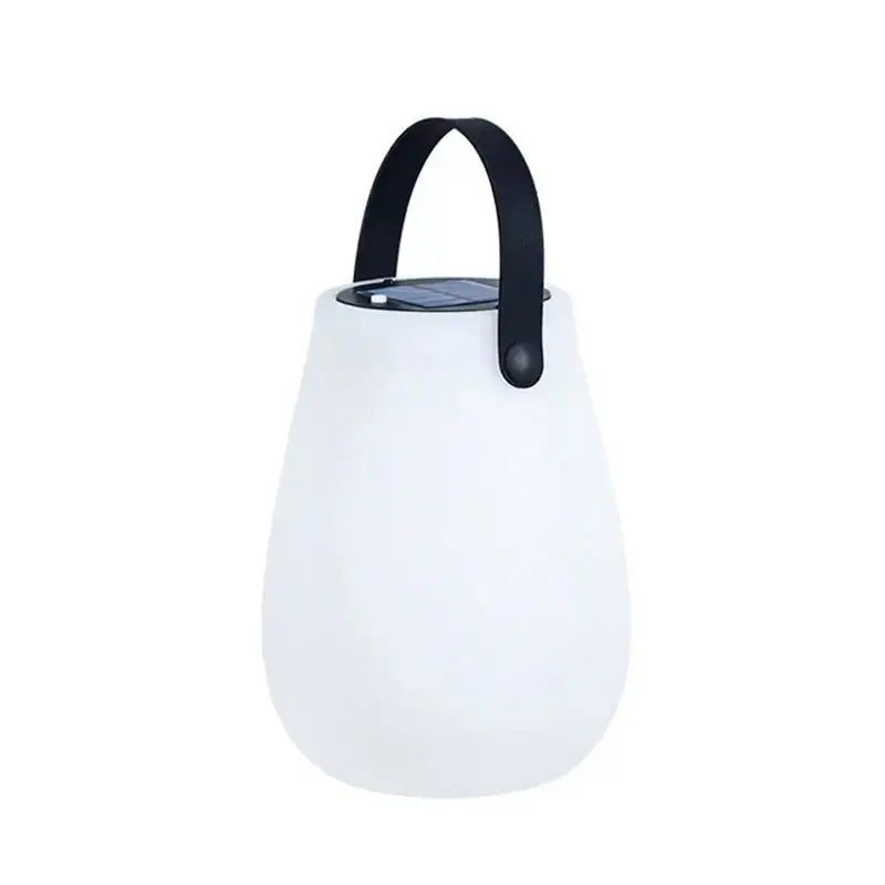 ABKW-Solar Powered LED Tabletop Lantern Cordless Battery For Outdoor Camping PE Table Lamp With Integrated Silicone Handle Light Vue Default Title
