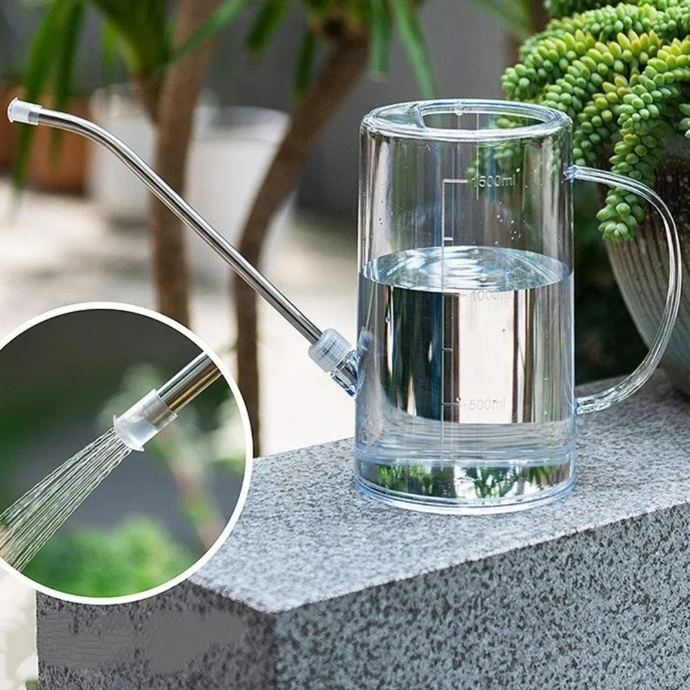 Large Capacity Plant Watering Kettle Transparent with Scale Long Nozzle Watering Kettle Plastic Leak-Proof Watering Can Vue Transparent