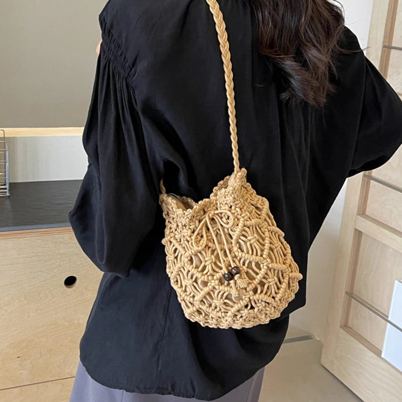 Cotton Rope Woven Women's Shoulder Bag Bohemian Handmade Crossbody