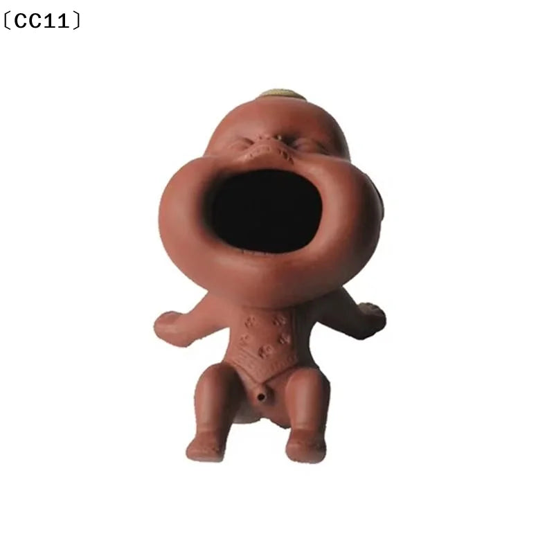 Cute Purple Sand Urine Boy Tea Pet Household Can Raise Tea Table Ornaments Fun Peeing Doll Tea Toy Set Accessories〔CC11〕 Vue