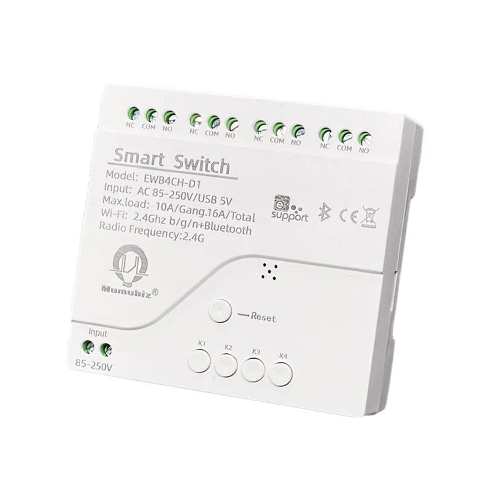 EWelink WiFi Smart 4CH Relay Switch 10A Relay Module Voice/APP Remote Control USB 5V 7-32V 85-250V RF433 Receiver Smart Home Vue