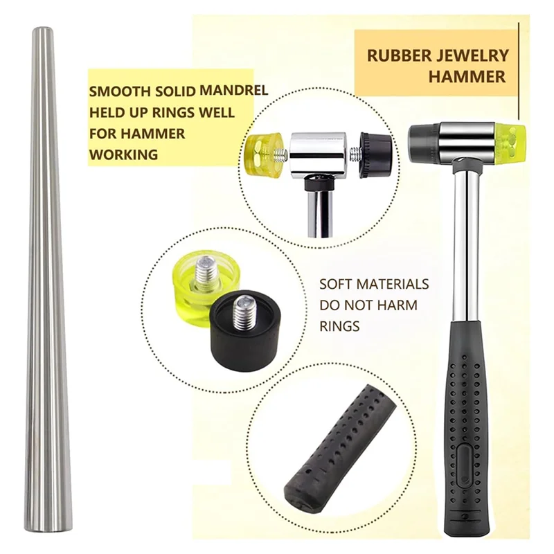 Measuring Tool Ring Size Measurer Ring Fixer Repair Kit Jewelry Mandrel Ring Sizer Kitabkw Vue
