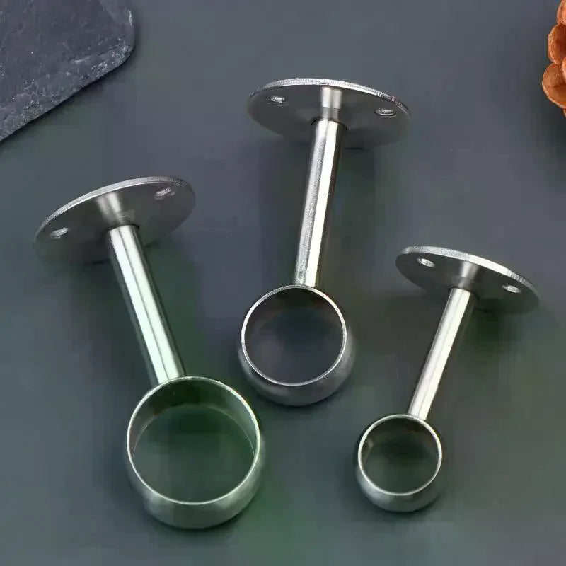 2Pcs Stainless-Steel Flange Rod Holder 19/22/25MM Ceiling Mount Curtain Rod Bracket Shower Curtain Rod Holder Pipe Flange Socket Vue