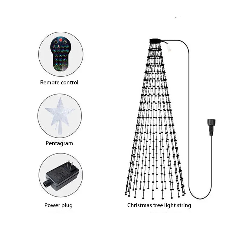 2.1M LED Christmas Tree Decorative Light Lntelligent IDeal LED APP Application Control DIY Lmage Light String for Quick Shipping Vue