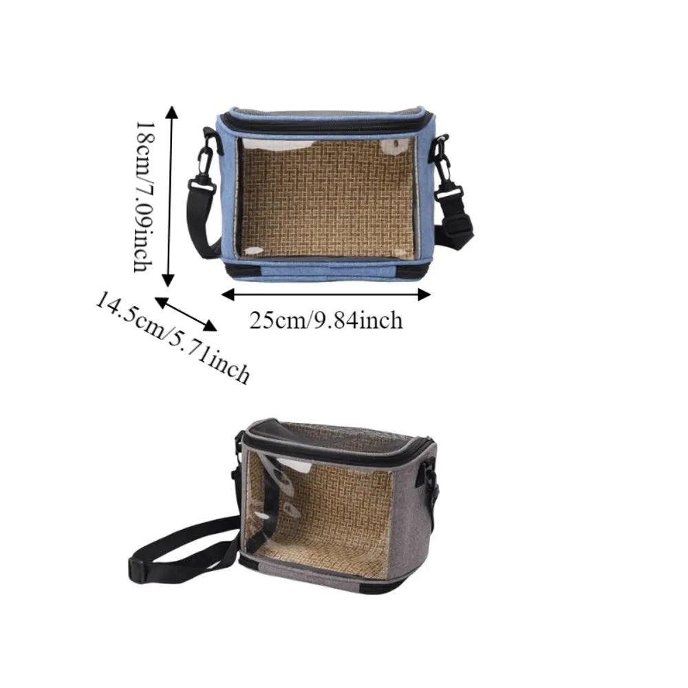 Breathable Mesh Pet Travel Bag Portable Large Capacity Pet Carrier Adjustable Straps Clear Window Hamster Carrying Bag Travel Vue