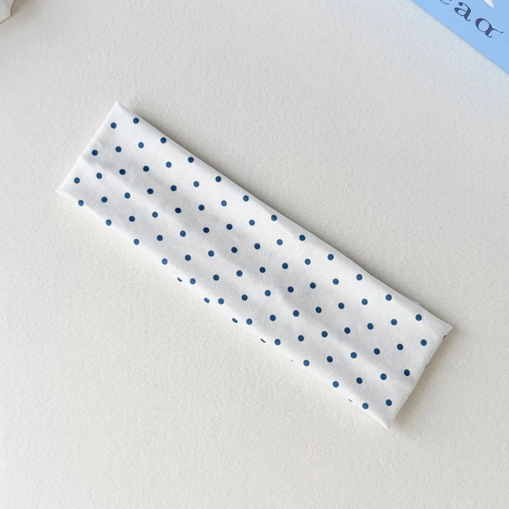 Boho Polka Dot Wide Headbands Sweat-absorbent Elastic Hairband Vue 01