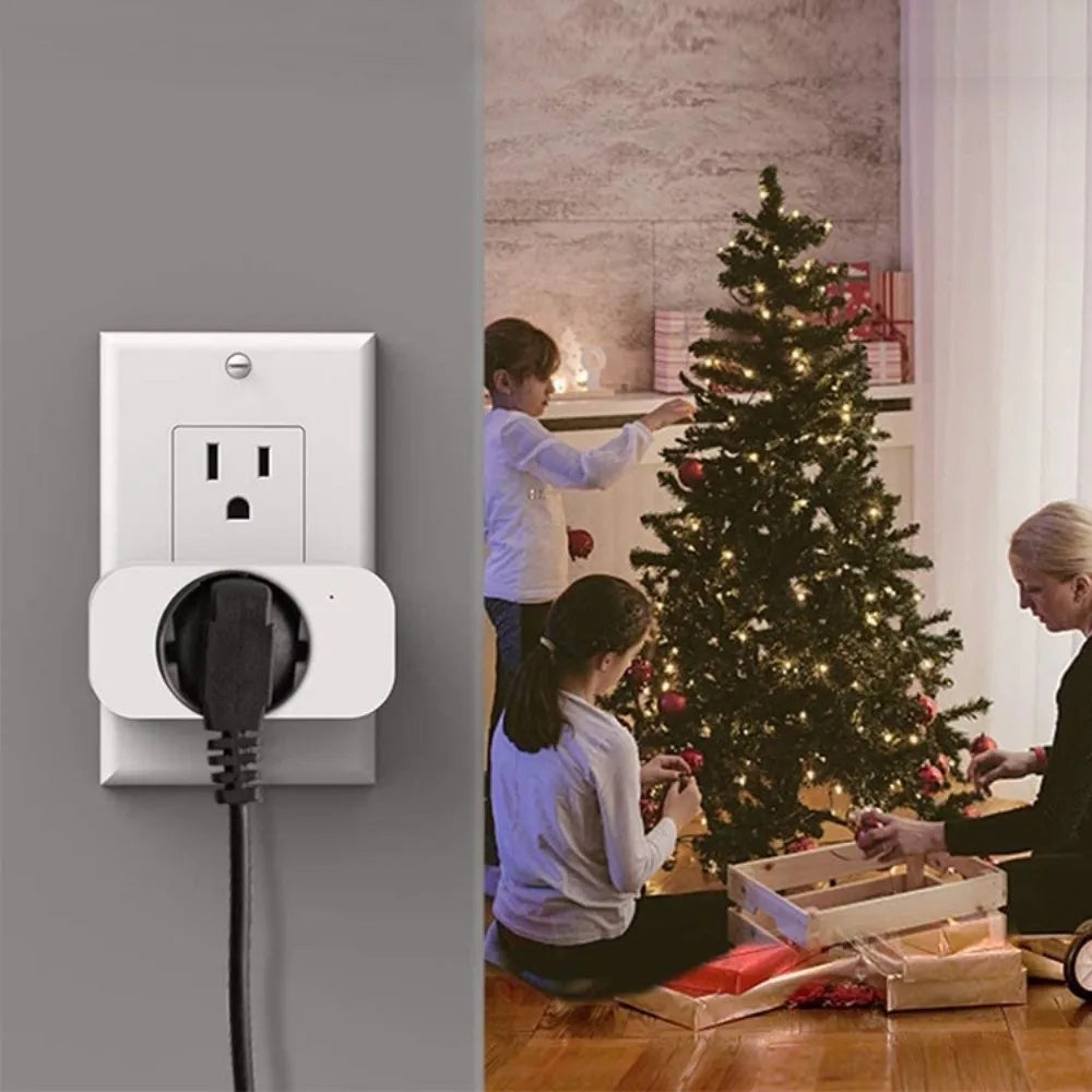 Remote Voice Control Mini WiFi Smart Plug 110-240V 10A US Plug Smart Home Socket Remote Control Timing Function Timer Plug Vue