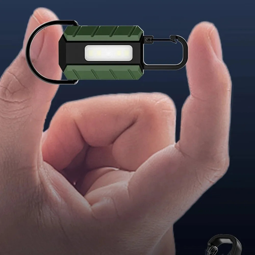 6 Gears LED Keychain Flashlight Dual Light Source Portable Mini Keychain Light High Bright Multifunction Emergency Work Lights Vue