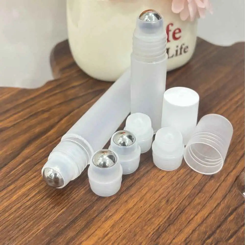 vvocci Roller Ball Bottle Refillable Empty 10ml Perfume Plastic Roll on Bottle with Steel Liquids Oil Container Bottles Holders Vue