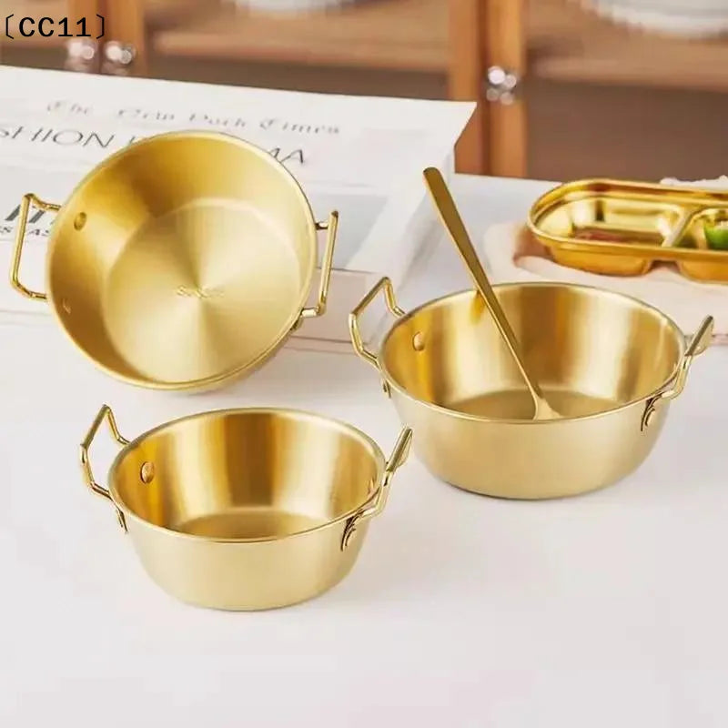 304 Stainless Steel Instant Noodle Bowl Korean Rice Wine Handle Salad Vue