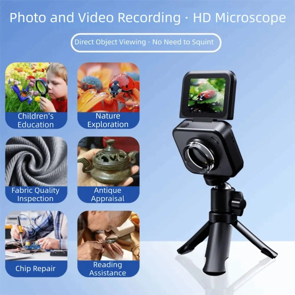 Convenient Electronic Magnifying Glass Handheld 2.4 Inch Screen Digital Microscope Amplifier High Definition Rechargeable Vue