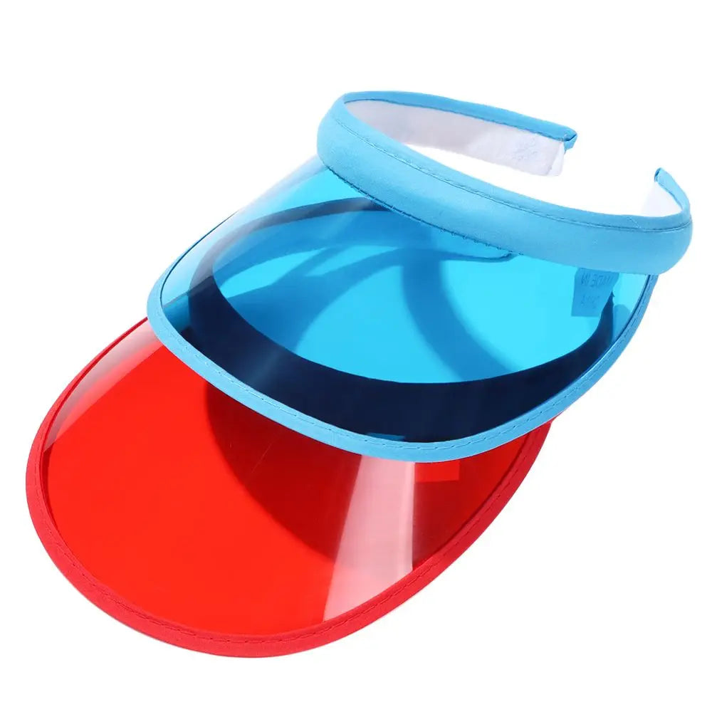 Summer Lightweight PVC Sports Hat UV Protective Sun Visor Beach Cap