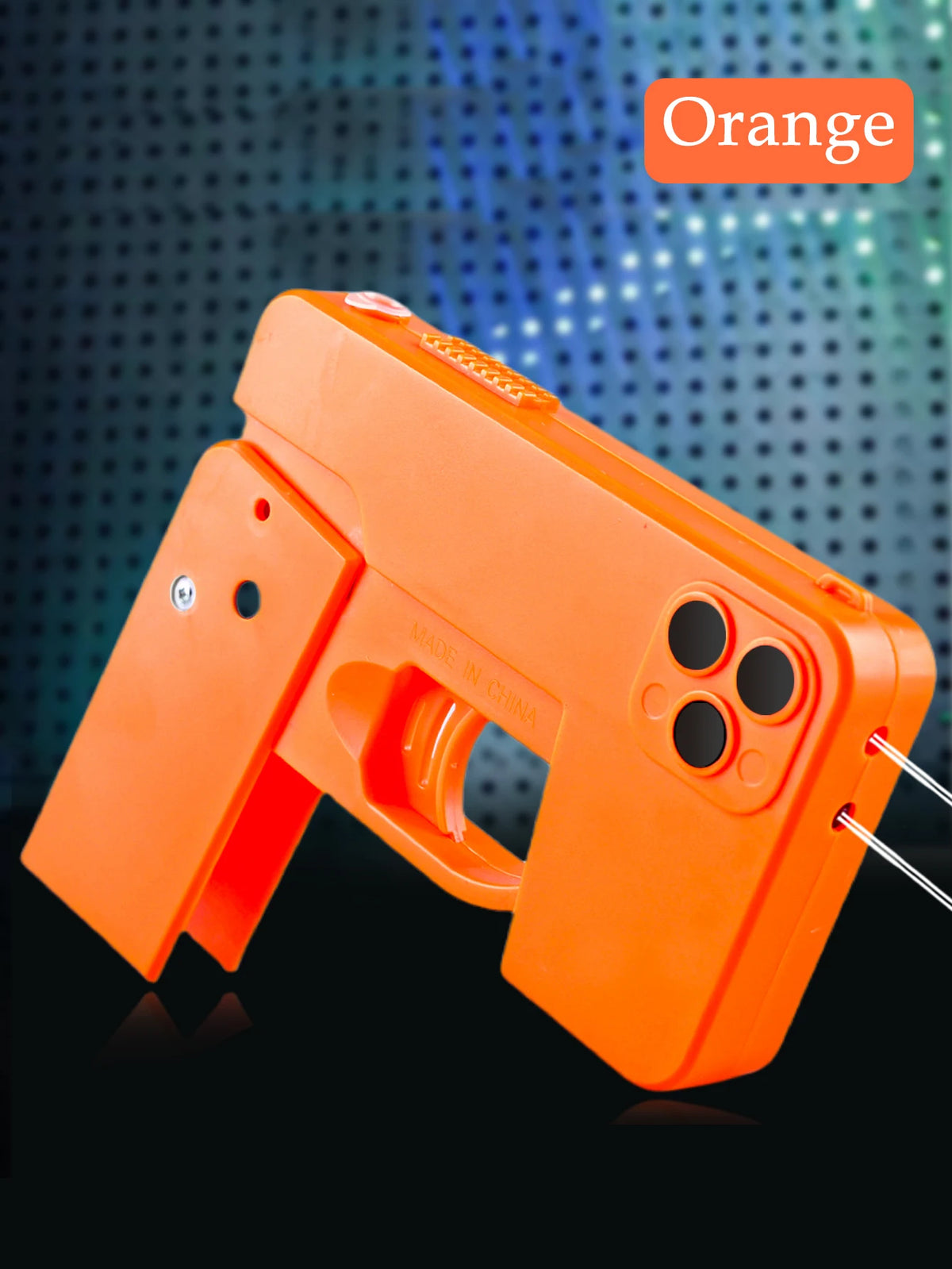 Folding Water Gun Toy, Simulate Shape of Mobile Phone Long Firing Range Outdoor Beach Bathroom Pool Play Water Gifts for Kids Vue Orange