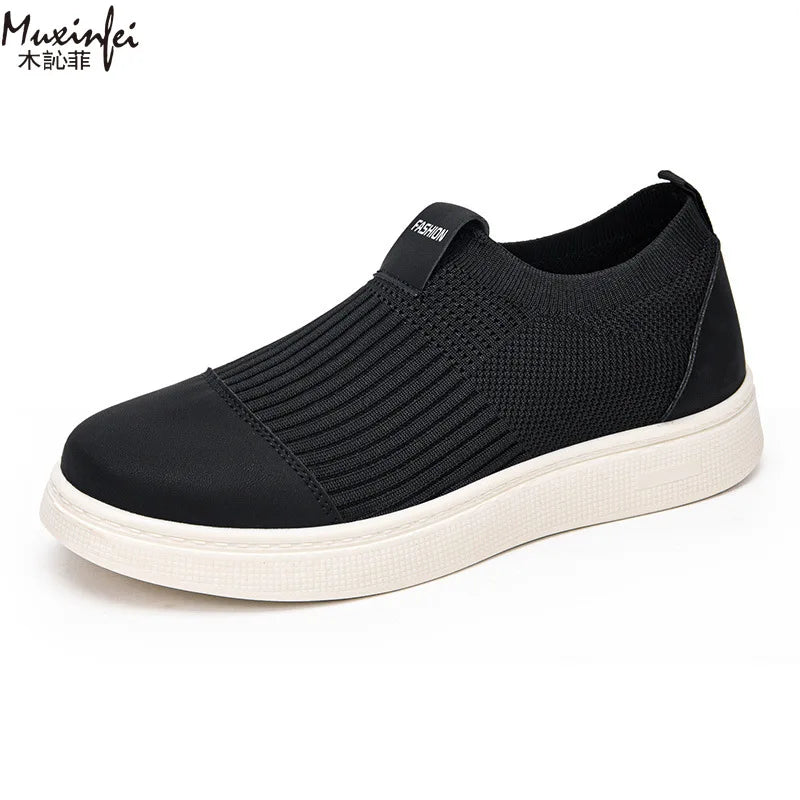 Men's Slip-On Mesh Canvas Sneakers – Breathable Board Shoes Slip-On Canvas Sneakers Vue