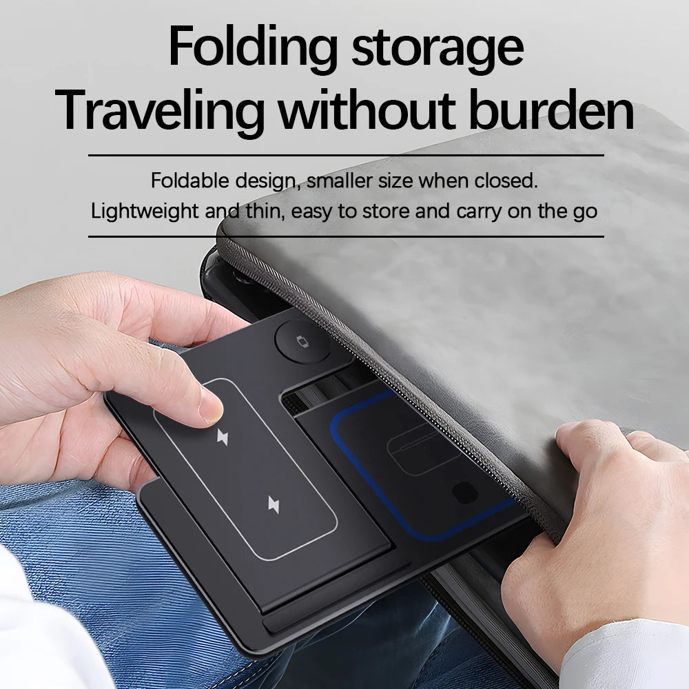 Foldable 3 In 1 Wireless Charger Pad Stand For iPhone 15 14 13 12 8 X XR Apple Watch 8 7 6 Airprods Fast Charging Dock Station Vue