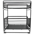 2-Layer Household Pull-Out Kitchen Storage Rack Kitchen Cosmetic Organizer Home Supplies Vue black