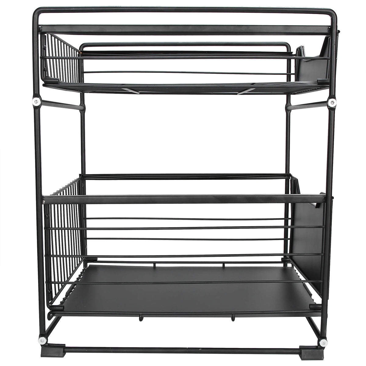 2-Layer Household Pull-Out Kitchen Storage Rack Kitchen Cosmetic Organizer Home Supplies Vue black