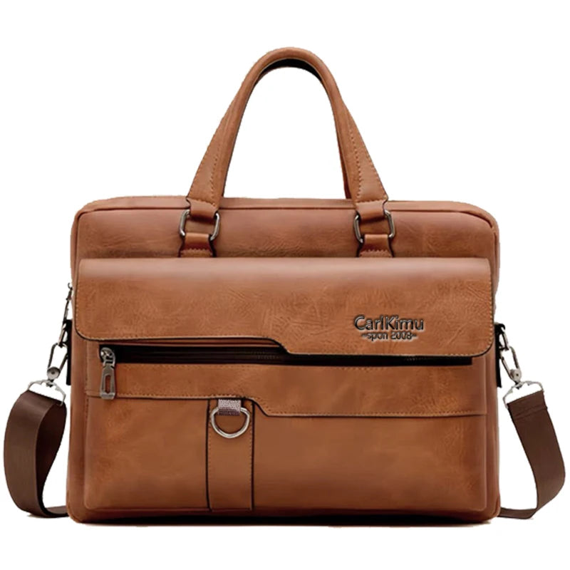 Adjustable Detachable Strap Vintage Leather Laptop Briefcase Multi