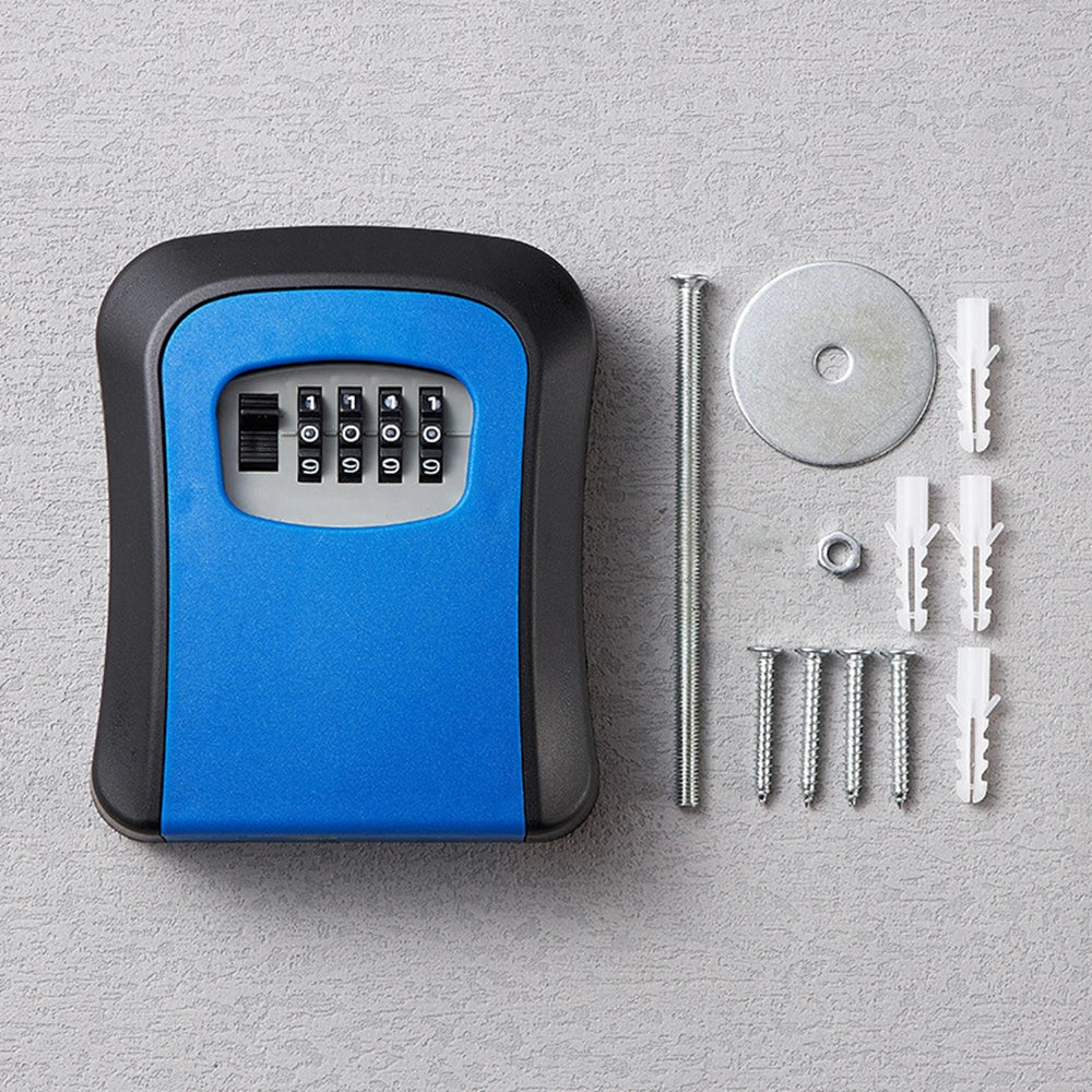 Key Safe Box Weatherproof 4 Digit Combination Outdoor Key Security Storage Case Key Lock Box Wall Mounted Plastic Key Storage Vue