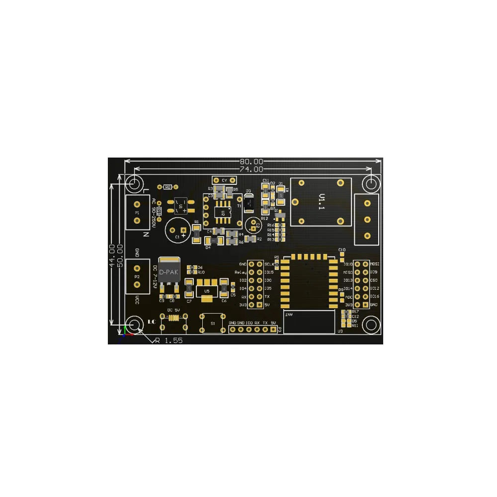 ESP8266 WIFI Wireless Relay Module ESP-12F AC90-250V/DC7-12V/USB5V Power Supply Development Board Remote Control Smart Home Vue Default Title