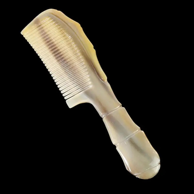 Anti static massage comb, natural cow horn comb, exfoliating comb, fine teeth can reduce hair breakage and hair loss Vue Yellow