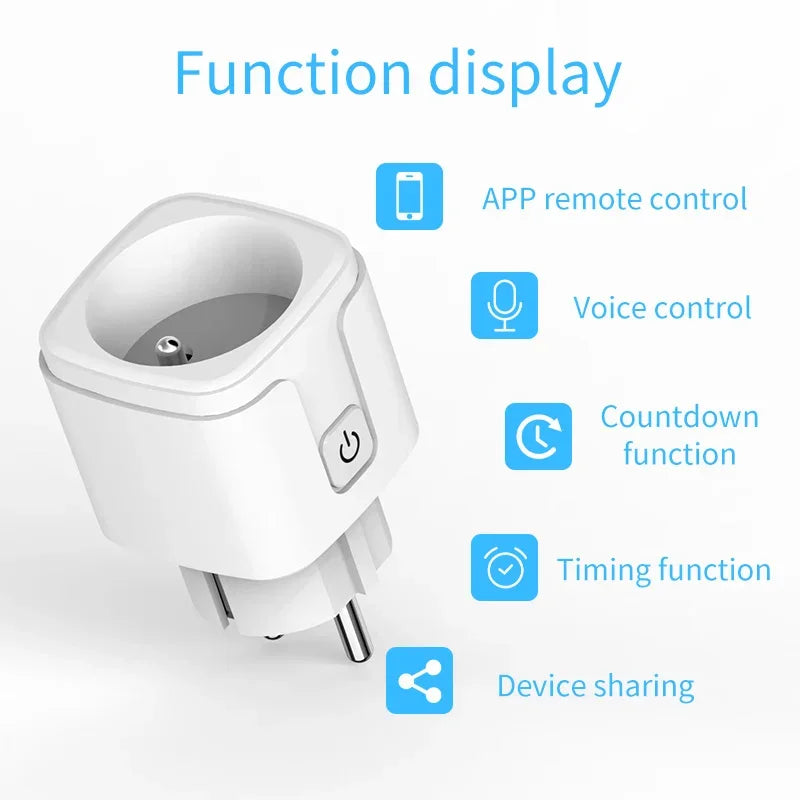 EU 16A/20A WiFi Zigbee3.0 Dual Mode Smart Plug Power Monitor Timing Socket Wireless APP Remote Voice Linkage Works Alexa Google Vue