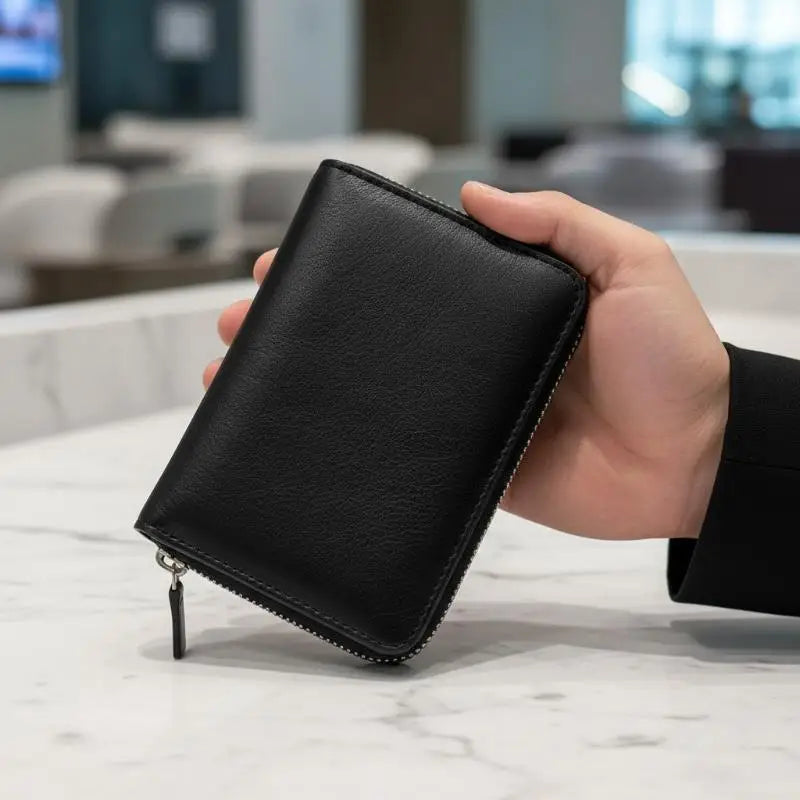1PC Men Wallets Leather Zipper Purse Man Slim Card Horders Quality Male Short Multi-card Wallet Coin Pocket Purse Vue