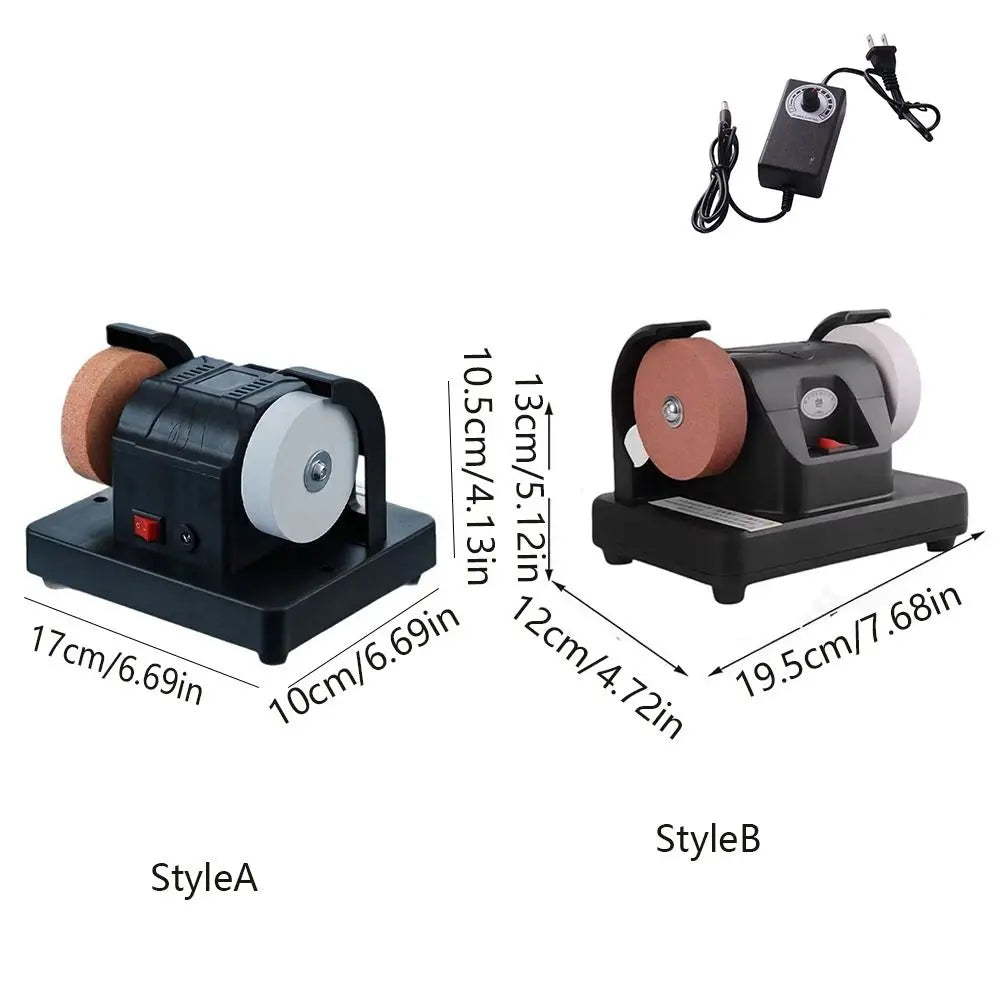 Dual Wheel Mini Bench Grinder Motor-Driven Automatic Electric Sharpener Sturdy Base Grinding Stone Electric Polishing Machine Vue