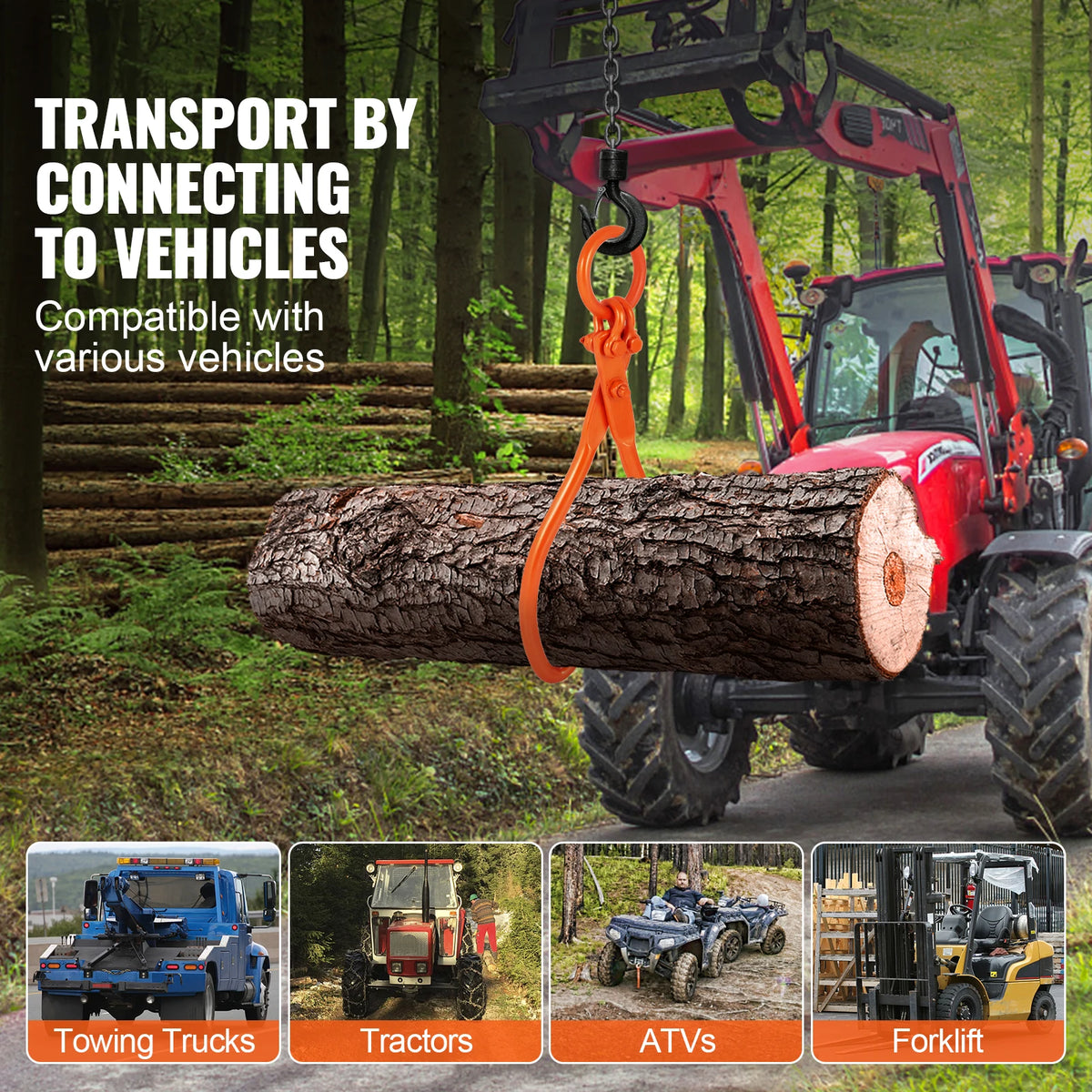 Heavy Duty Log Skidding Tongs – Industrial Steel Lumber Lifting Tool Log Skidding Tongs Vue