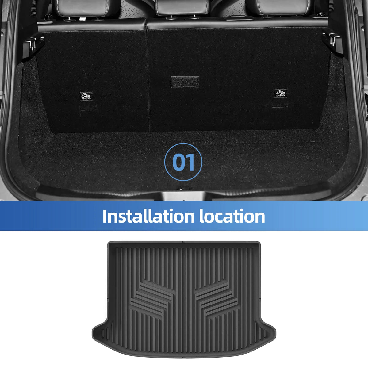 Smabee ZEEKR X 5-Seat TPE All-Weather Floor Mats & Cargo Liner Car Floor Mats Vue