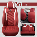 Cartoon Faux Leather Car Seat Covers for SUV Pick-up Truck Sedan Universal Breathable Anti-Slip Driver Seat Cushion (Full Seat) Vue Red 01 China Mainland
