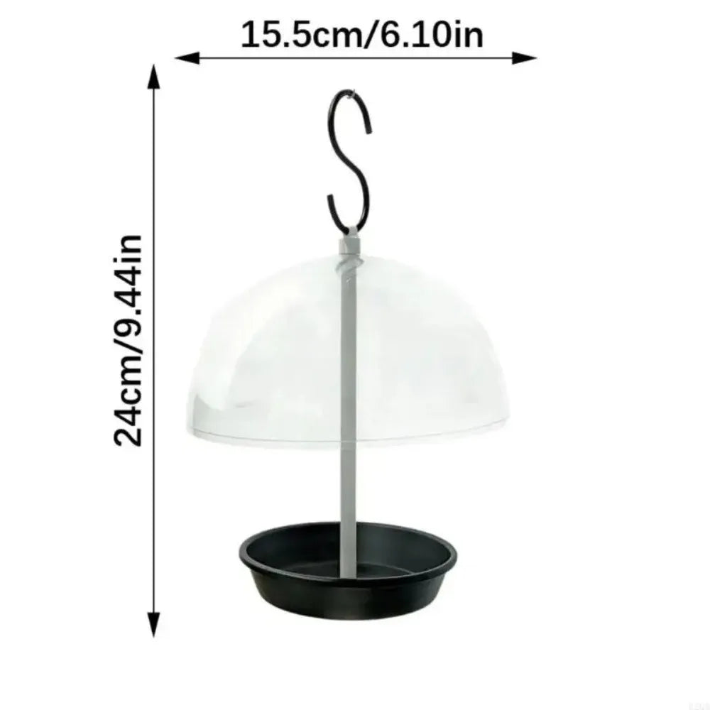 Waterproof Hanging Wild Bird Feeder Clear Dome Rainproof Bird Feeding Station Decorative with Hook Hummingbird Feeder Vue