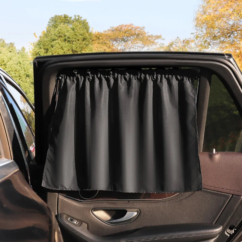 1/2Pcs With Suction Cup Car Curtain Heat Insulation Hanging Car Side Window Curtains Sun Protection Car Sunshade Home Decor Vue Style 2