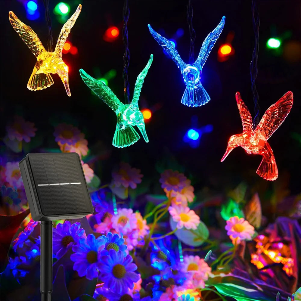 Solar Hummingbird String Lights Outdoor Fairy Lights with 8 Modes Waterproof Solar Powered for Patio Yard Christmas Decor 691 Vue