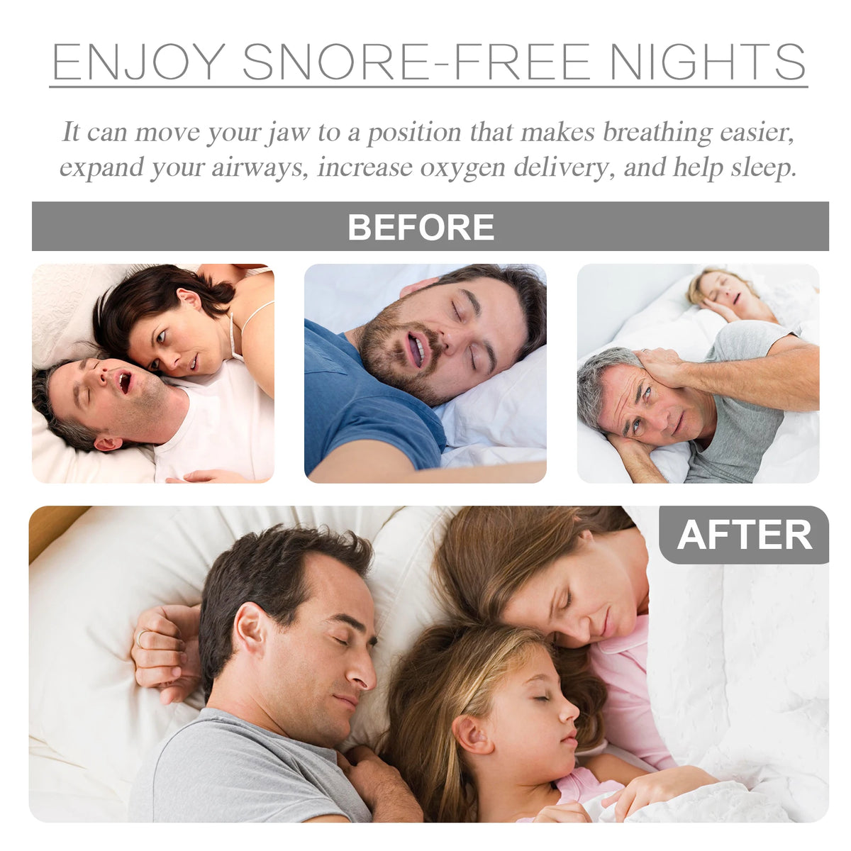 Anti-Snoring Mouth Guard, Flexible Snug Night Sleep Mouthpiece for Stopping Snoring & Teeth Grinding, Dental Protection Brace Vue