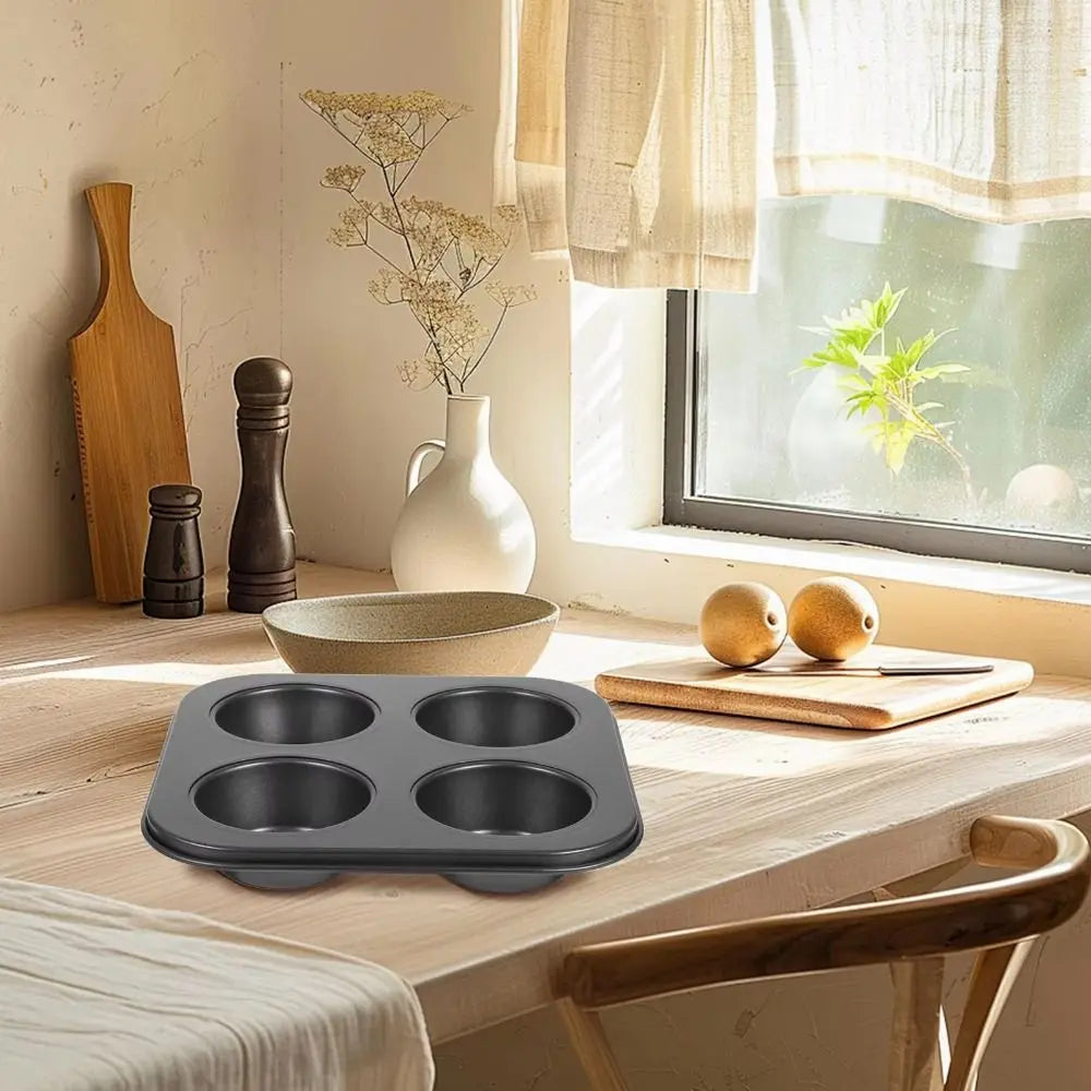 2Pcs Easy To Clean 4/6 Cups Pancake Pan Mold Non-Stick Round Muffin Baking Pan Silicone Reusable Mini Cupcake Pan Dessert Making Vue
