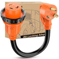 Nilight RV Locking Adapter Cord 30A to 30A TT-30P to L5-30R 10AWG Copper Heavy Duty ETL Listed Weatherproof Male to Female Vue Orange United States