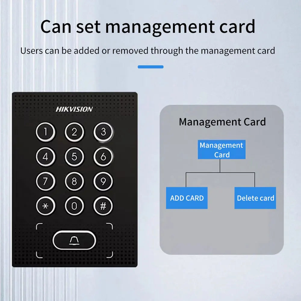 K1T810M RFID Reader Access Control Keypad Door Station Keypad Wiegand 27/35 Ouput 13.56Mhz M1 CPU Card For Hikvision Vue
