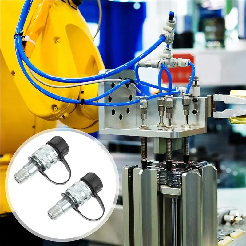 ABKW-For High Pressure Hose Couplings 2Pcs For 3/8 Inch Steel Quick Oil Connector Female Hydraulic Fitting Adapter Vue