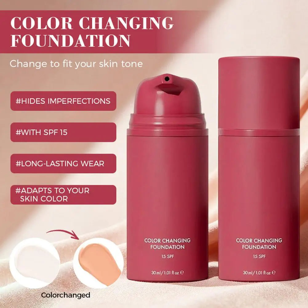 30ml Natural Brighten Skin Tone Primer Makeup Original Temperature Changing Liquid Foundation High Cover Lightweight Facial Base Vue