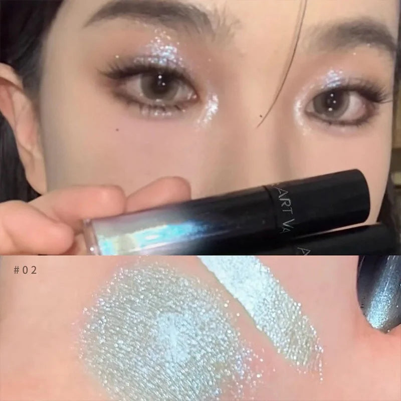 Liquid Eyeshadow Highlighter Waterproof Ultra Shiny Long-lasting Mint Green Monochrome Glitter Enhances Silkworm Eyeshadow Vue